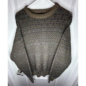Vintage 90's Modern Elements Brown Abstract Geometric Sweater Sz Mens XL